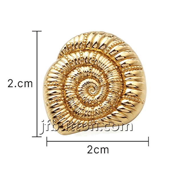 Gold Snail Shape Button For Clothing factory